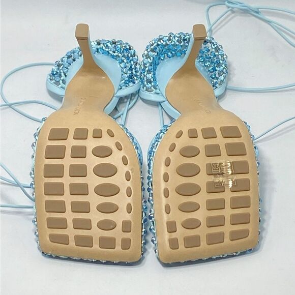 Bottega Veneta Stretch Embellished Ankle Strap High Heel Pumps size 41 - Picture 15 of 16